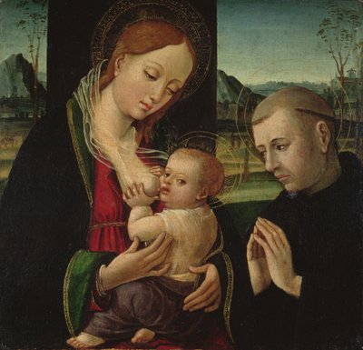 Madonna feeding the Christ Child, c.1500-30 by Ambrogio Bergognone